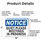Signmission Quiet Please Meetings In Progress, 10 in W x Rectangle, Aluminum OS-2PACK-NS-A-710-L-17948 - alternate 2